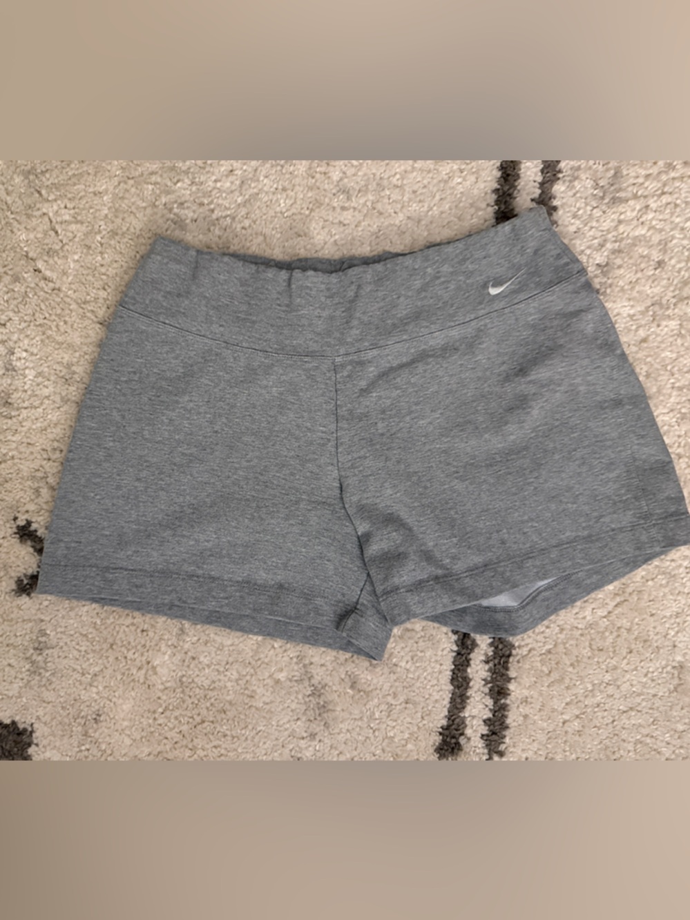 Nike Women’s Heather Gray Athletic Shorts with Swoosh